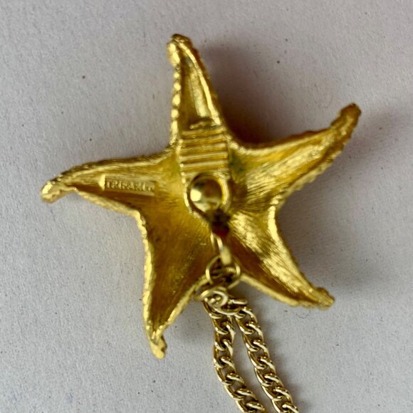 2 Set TRIFARI: Gold-Tone Starfish Pendant Necklace + Multicolor Beaded Choker - Picture 4 of 8